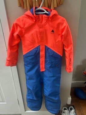 Burton Neon Orange and Blue Kids' One-Piece Snow Suit